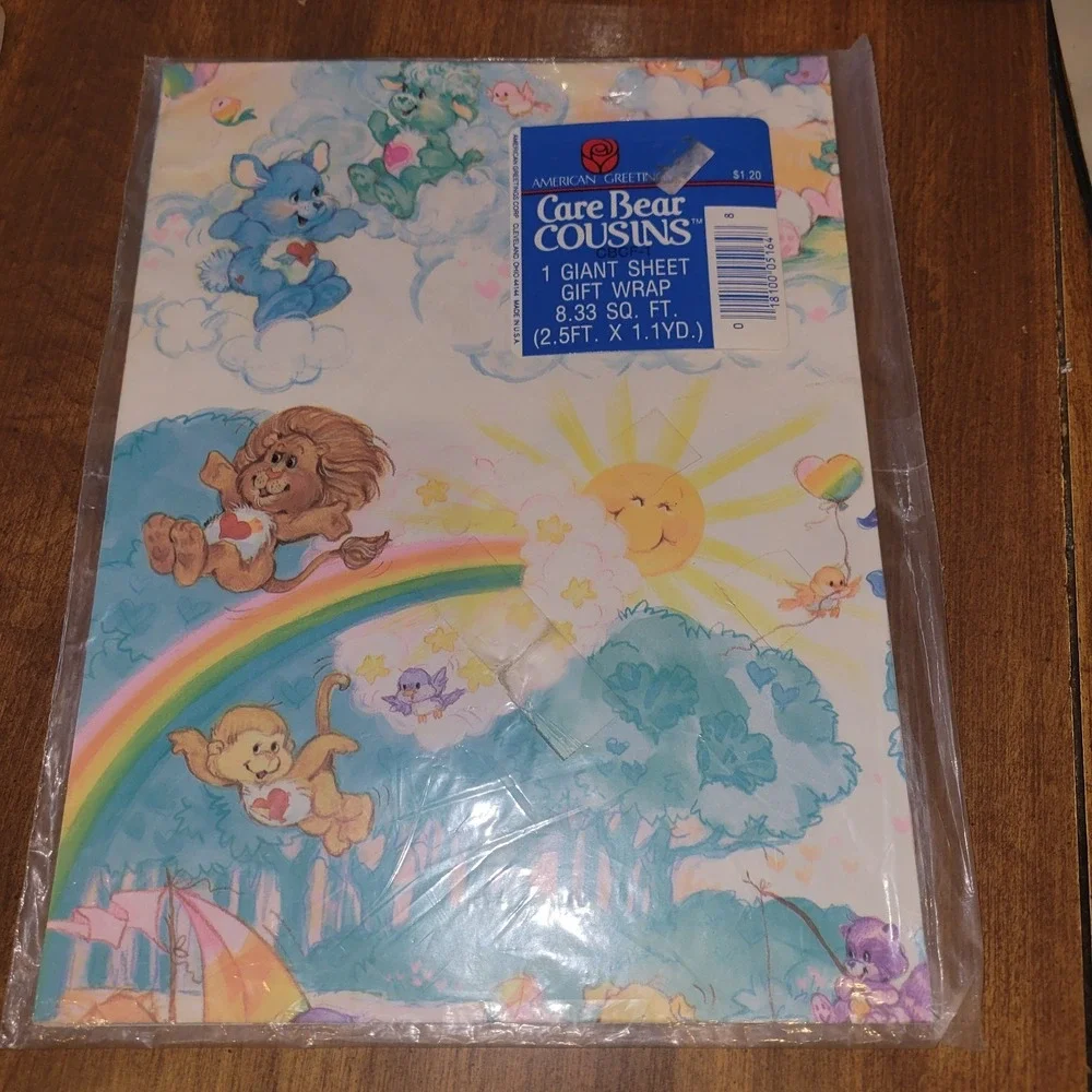 Vintage American Greetings‎ Care Bear Cousins Birthday Gift Wrap 1 Giant Sheet